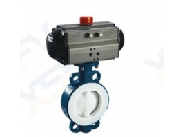 D671F4 氣動(dòng)對夾襯氟蝶閥